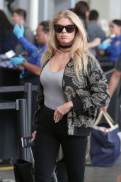 Charlotte McKinney Travel Outfit - at LAX, 7/9/2016