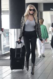 Charlotte McKinney Travel Outfit - at LAX, 7/9/2016