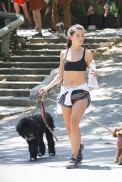 Danielle Campbell in Shorts and Sports Bra - Hiking in Griffith Park in Los Feliz, July 2016