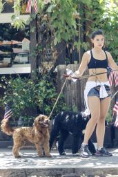 Danielle Campbell in Shorts and Sports Bra - Hiking in Griffith Park in Los Feliz, July 2016