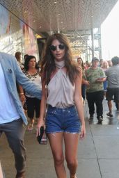 Emily Ratajkowski Leggy in Jeans Shorts - NYC 7/6/2016