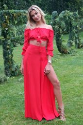 Hailey Baldwin in Red Dress - Revolve Summer Splash Party at New York