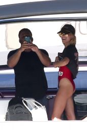 Hailey Baldwin in Swimsuit on a Boat in Miami 7/4/2016