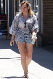 Hilary Duff  in Jeans Shorts - Out in Studio City 7/4/2016