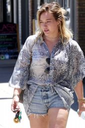 Hilary Duff  in Jeans Shorts - Out in Studio City 7/4/2016