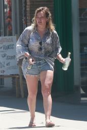 Hilary Duff  in Jeans Shorts - Out in Studio City 7/4/2016