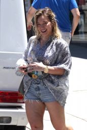 Hilary Duff  in Jeans Shorts - Out in Studio City 7/4/2016
