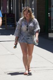 Hilary Duff  in Jeans Shorts - Out in Studio City 7/4/2016