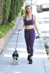 Joanna Krupa in Purple Top and Tights - Out in Los Angeles 7/6/2016