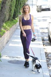 Joanna Krupa in Purple Top and Tights - Out in Los Angeles 7/6/2016