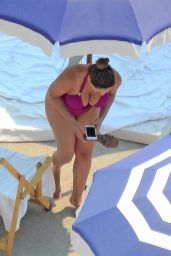 Kelly Brook in Purple Swimsuit - Capri, Italy 7/20/2016