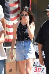 Kendall Jenner in Jeans Mini Skirt - NYC, July 2016