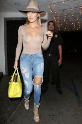Khloe Kardashian in Ripped Jeans - Leaving Casa Vega Restaurant in Sherman Oaks 7/16/2016 