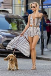 Kimberley Garner Summer Street Style - Walking Her Dog in London 7/7/2016