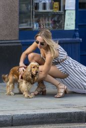 Kimberley Garner Summer Street Style - Walking Her Dog in London 7/7/2016