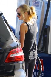 Kimberly Stewart at a Gas Station in Studio City, July 2016