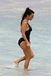 Kourtney Kardashian in a Swimsuit on a Beach in Miami 7/2/2016 