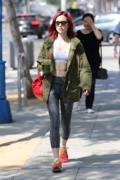 Lily Collins in Leggings - Leaving the Gym in West Hollywood 7/14/2016