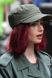 Lily Collins On the Set of 