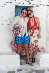 Lindsay Lohan Summer Style - Out in Mykonos, Greece, 7/5/2016