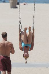 Lindsey Vonn - Working Out on Santa Monica Beach 7/15/2016