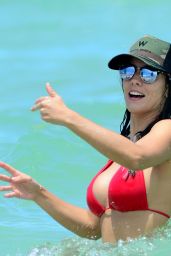 Ludivine Sagna in Red Bikini - Miami Beach, July 2016