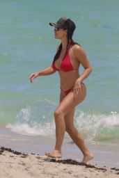 Ludivine Sagna in Red Bikini - Miami Beach, July 2016