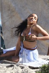 Tinashe - On the Set of a Music Video in Malibu, CA 7/20/2016