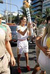 Alessandra Ambrosio Passes on the Olympic Torch for the Rio Games Brazil 8/5/2016