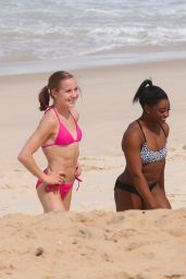 Aly Raisman, Simone Biles & Madison Kocian in Bikinis at a beach in Rio de Janeiro 8/20/2016