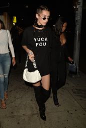 Bella Hadid in Yuck Fou T-Shirt - Leaving The Nice Guy in West Hollywood 8/3/2016 