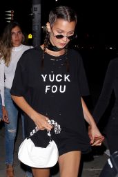 Bella Hadid in Yuck Fou T-Shirt - Leaving The Nice Guy in West Hollywood 8/3/2016 
