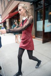 Cara Delevingne Fashion Style - Leaving Her Hotel in NYC 8/1/2016