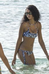 Chanel Iman in Bikini on the Beach in Barbados 8/3/2016