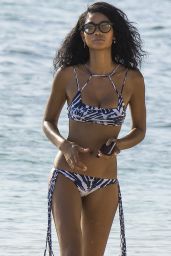 Chanel Iman in Bikini on the Beach in Barbados 8/3/2016