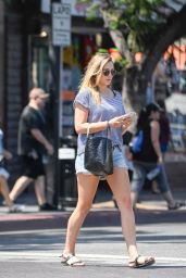 Elizabeth Olsen Leggy in Shorts - Hollywood 8/7/2016 