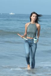 Emily Ratajkowski - Paints The Beach Wearing American Eagle Denim ...