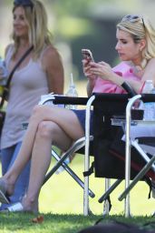 Emma Roberts on the Set of Scream Queens in Los Angeles 8/10/2016