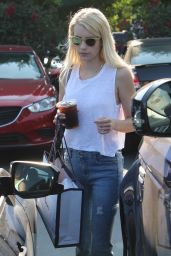 Emma Roberts Street Style - Shopping in West Hollywood 8/20/2016 