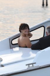 Gemma Arterton - Boarding a Private Water Taxi in Venice 8/30/2016