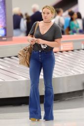 Hilary Duff Casual Style - JFK Airport in NYC 8/7/2016
