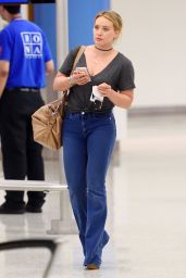 Hilary Duff Casual Style - JFK Airport in NYC 8/7/2016