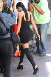 Kim Kardashian in Black Privacy Please Dress at the REVOLVE LA Social Club 8/10/2016