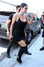 Kim Kardashian in Black Privacy Please Dress at the REVOLVE LA Social Club 8/10/2016