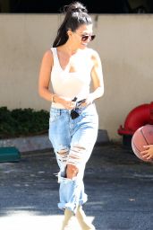 Kourtney Kardashian in Ripped Jeans - Woodland Hills CA 8/9/2016