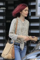 Lily Collins - Out for Lunch in Los Angeles 8/9/2016 