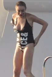 Lindsay Lohan in Swimsuit in Sardinia 7/30/2016
