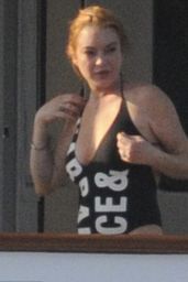 Lindsay Lohan in Swimsuit in Sardinia 7/30/2016