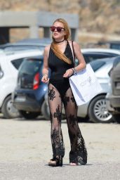 Lindsay Lohan on a Beach in Mykonos, Greece, August 2016