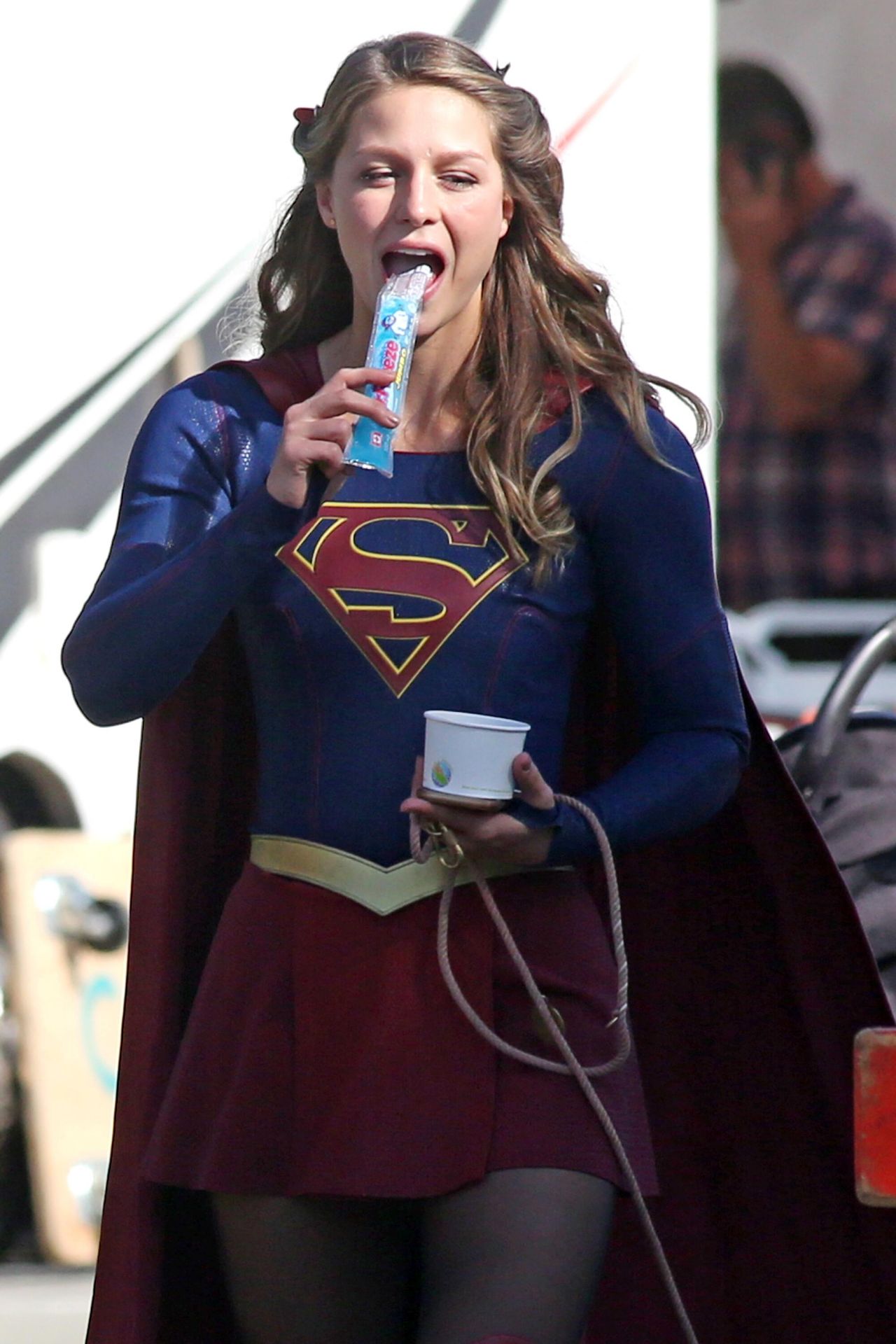 Melissa Benoist Supergirl Set In Vancouver 8 18 2016